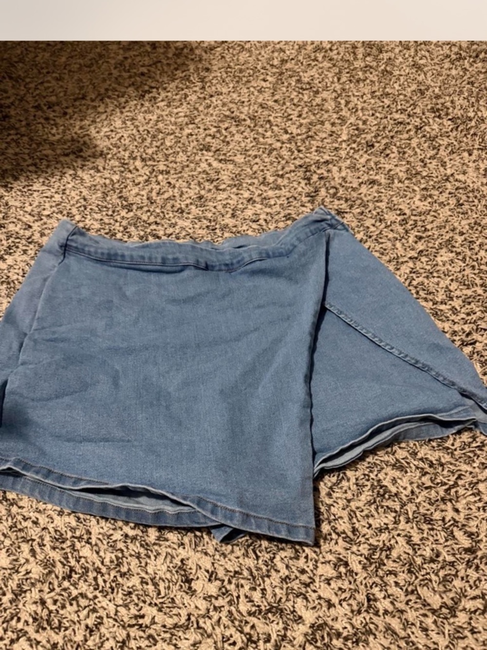SHEIN Light Blue Denim Wrap Skort